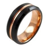 Tungsten Ring, Men's Tungsten Wedding Band, Men's Black Wedding Band, Black Tungsten Ring, Rose Gold Tungsten Ring, Rose Gold Band, Black